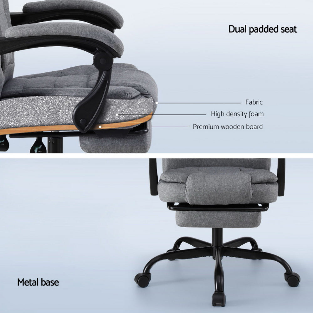 Office Chair Executive Fabric Seat Racing Computer Desk Chairs Footrest