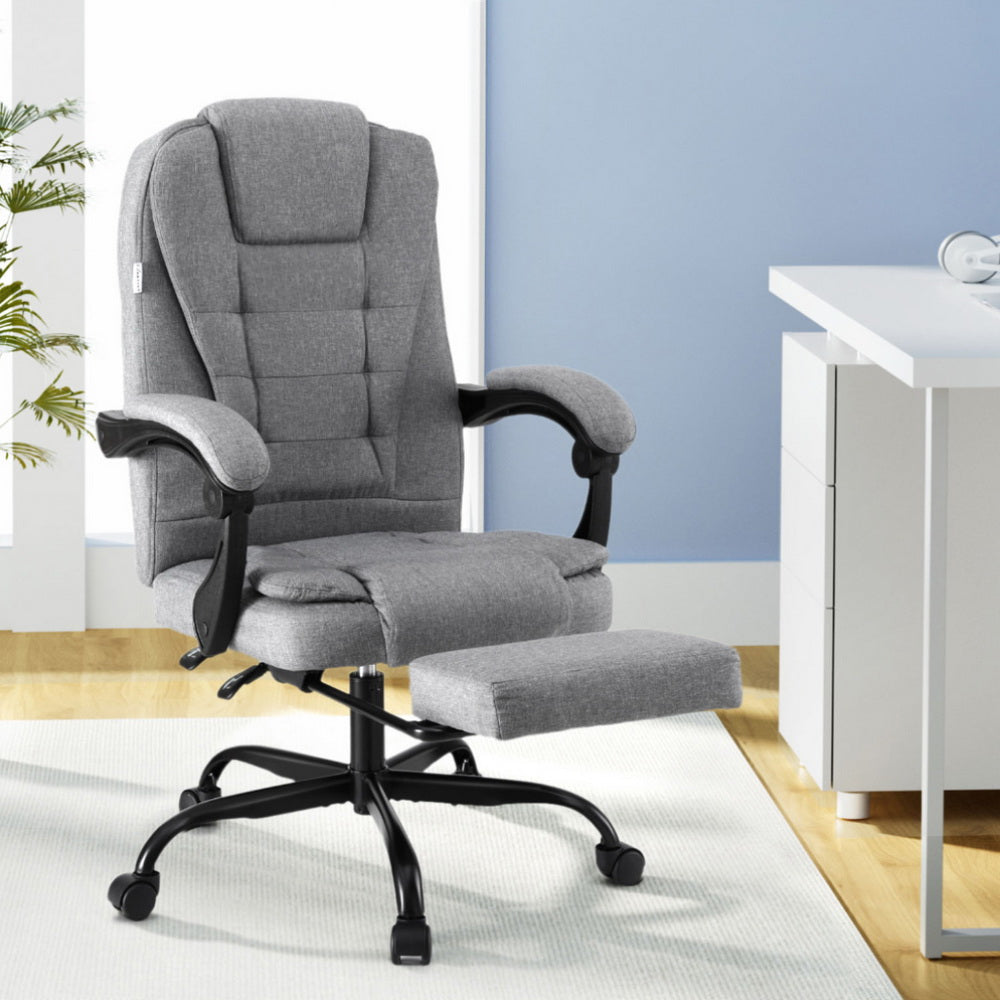 Office Chair Executive Fabric Seat Racing Computer Desk Chairs Footrest