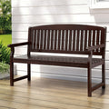 Outdoor Garden Bench 2 Seater Wooden Lounge Chair Patio Furniture - Brown