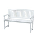 Outdoor 2 Seater Garden Bench Wooden Lounge Chair - White