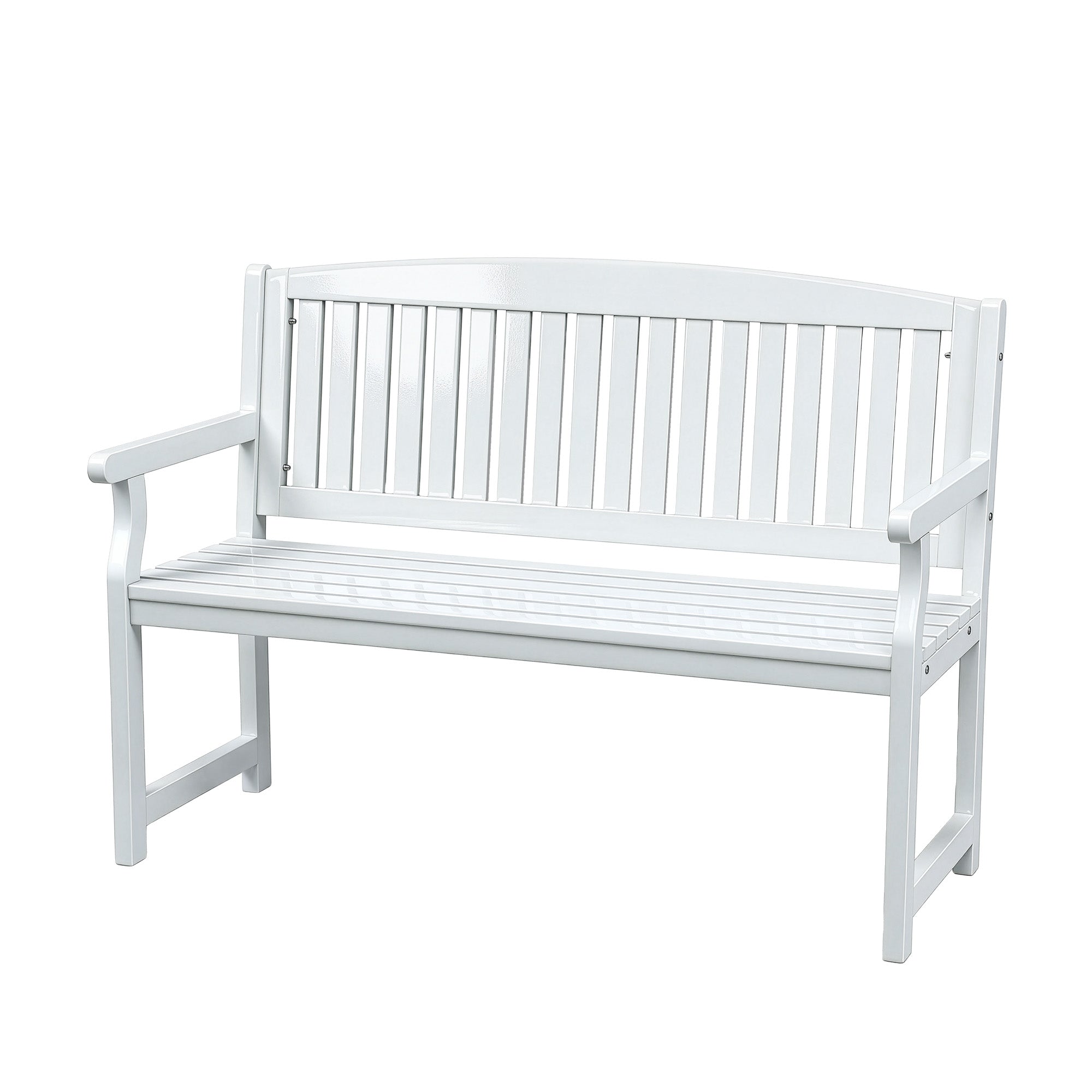 Outdoor 2 Seater Garden Bench Wooden Lounge Chair - White