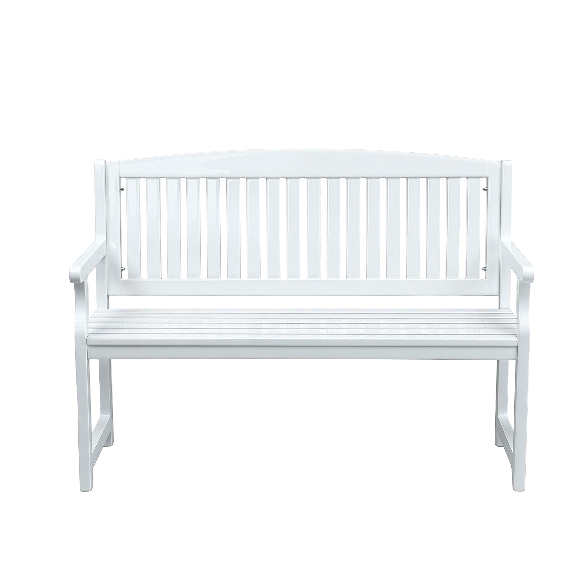 Outdoor 2 Seater Garden Bench Wooden Lounge Chair - White