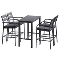 5 Piece Outdoor Aluminium Bar Set - Dark Grey