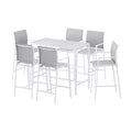 7-Piece Outdoor Bar Table & Stools Set ‚Äì White