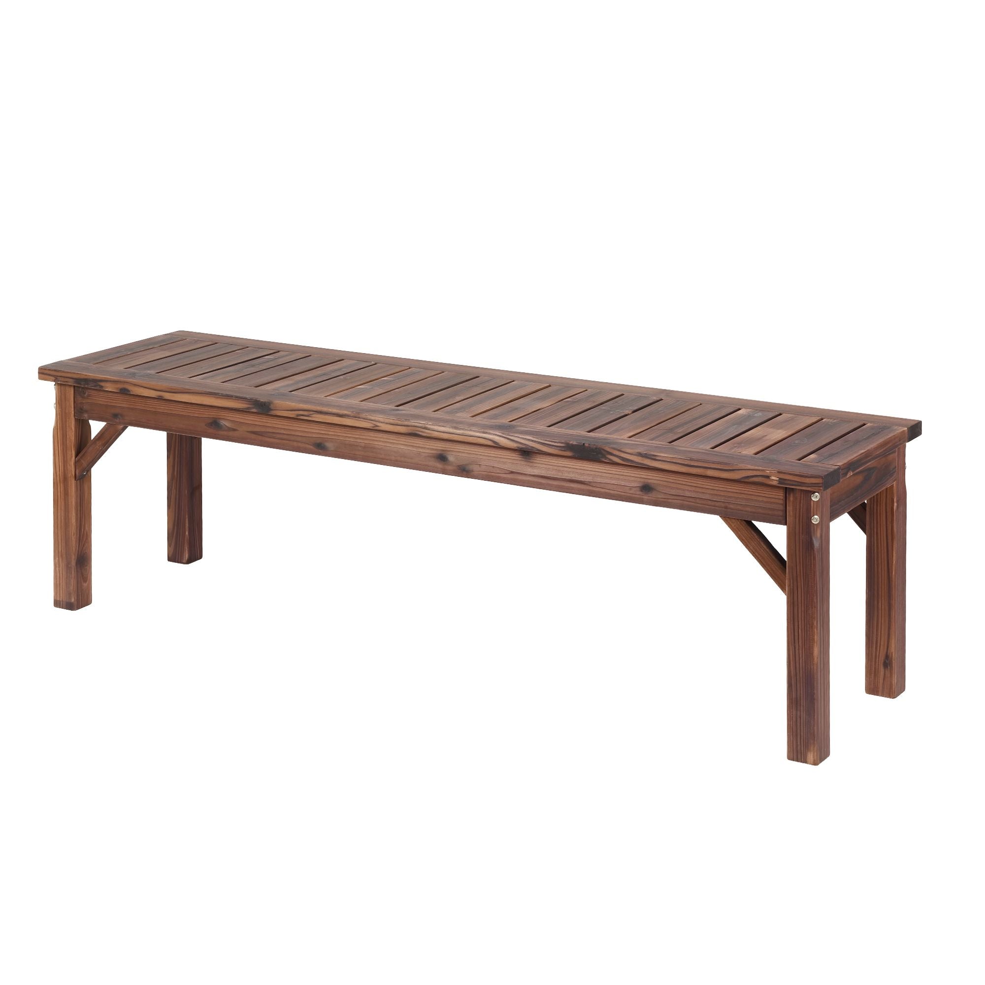 Garden Benches Garden Seating Backless Timber Seat 150cm Brown
