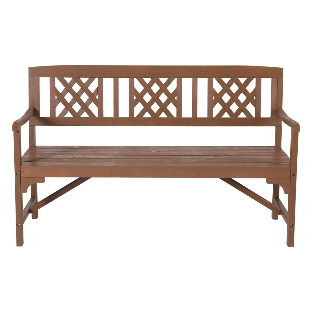 Outdoor Garden Bench Wooden Chair 3 Seat Patio Furniture Lounge Natural