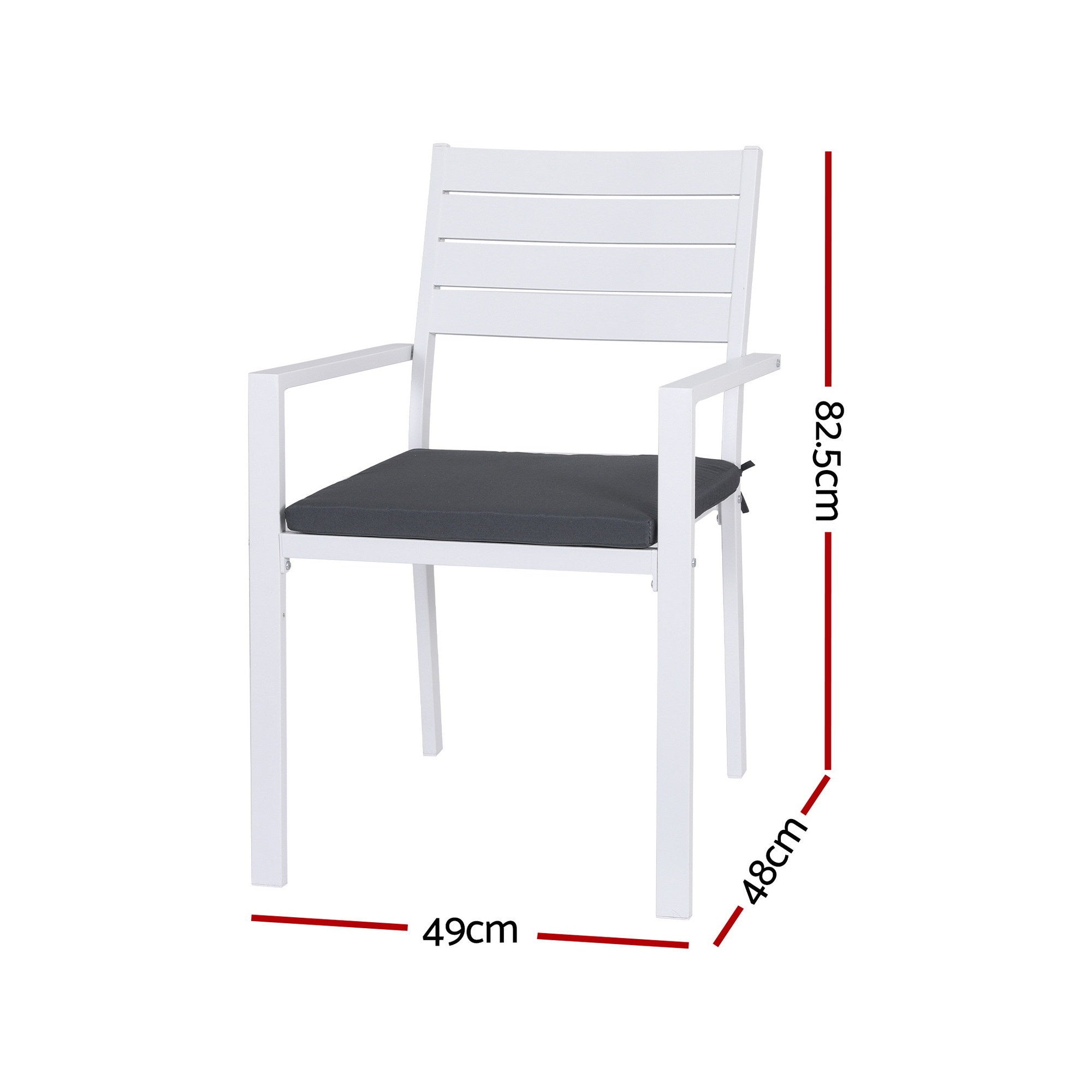 Set of 4 Outdoor Dining Chairs Stackable Aluminum Lounge Chair Patio Furniture