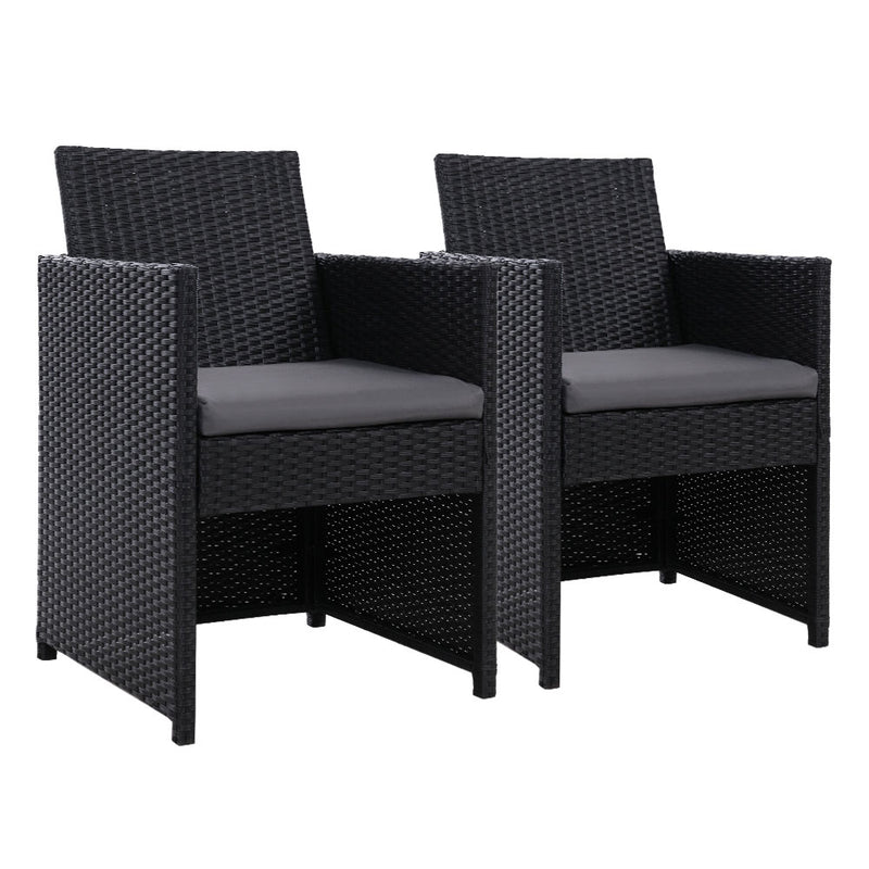 Set of 2 Hugo Outdoor Chairs - Black