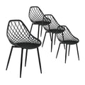 4PC Outdoor Dining Chairs PP Lounge Chair Patio Garden Furniture Black