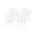 4 Piece Outdoor Ventilated Dining Chairs - White