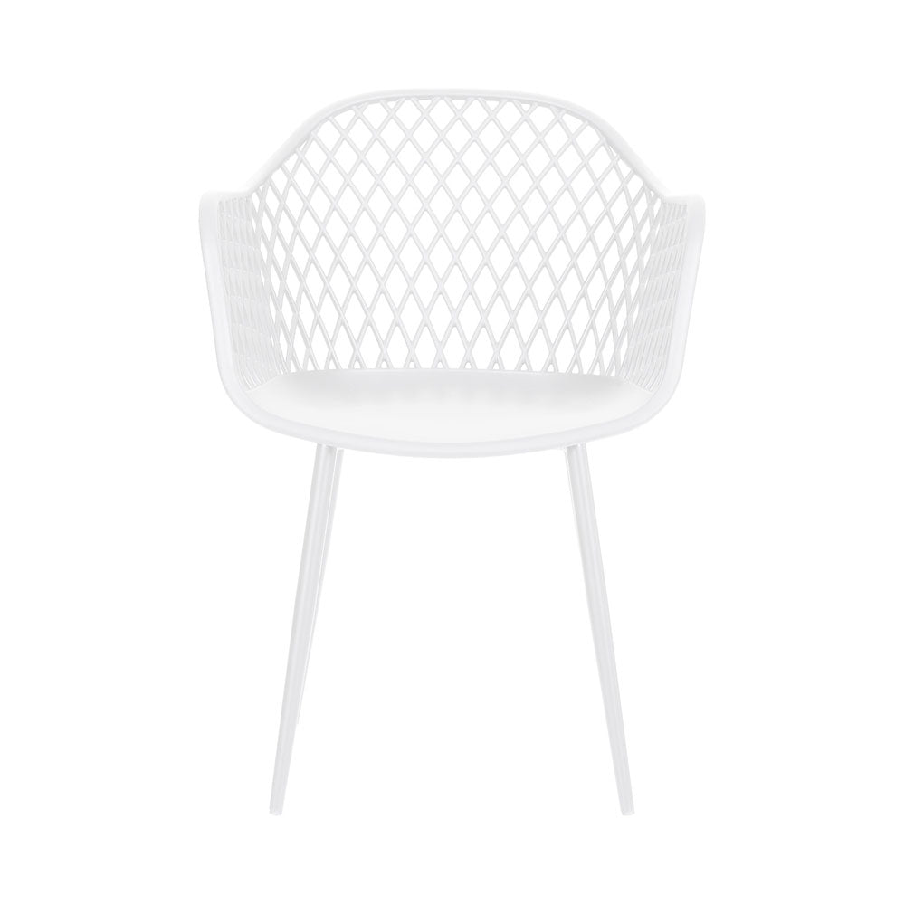 4 Piece Outdoor Ventilated Dining Chairs - White