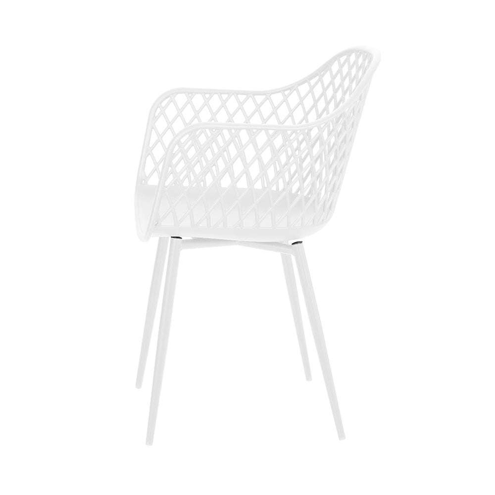 4 Piece Outdoor Ventilated Dining Chairs - White