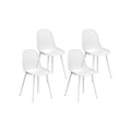 Set of 4 Outdoor Ventilated Dining Chairs White