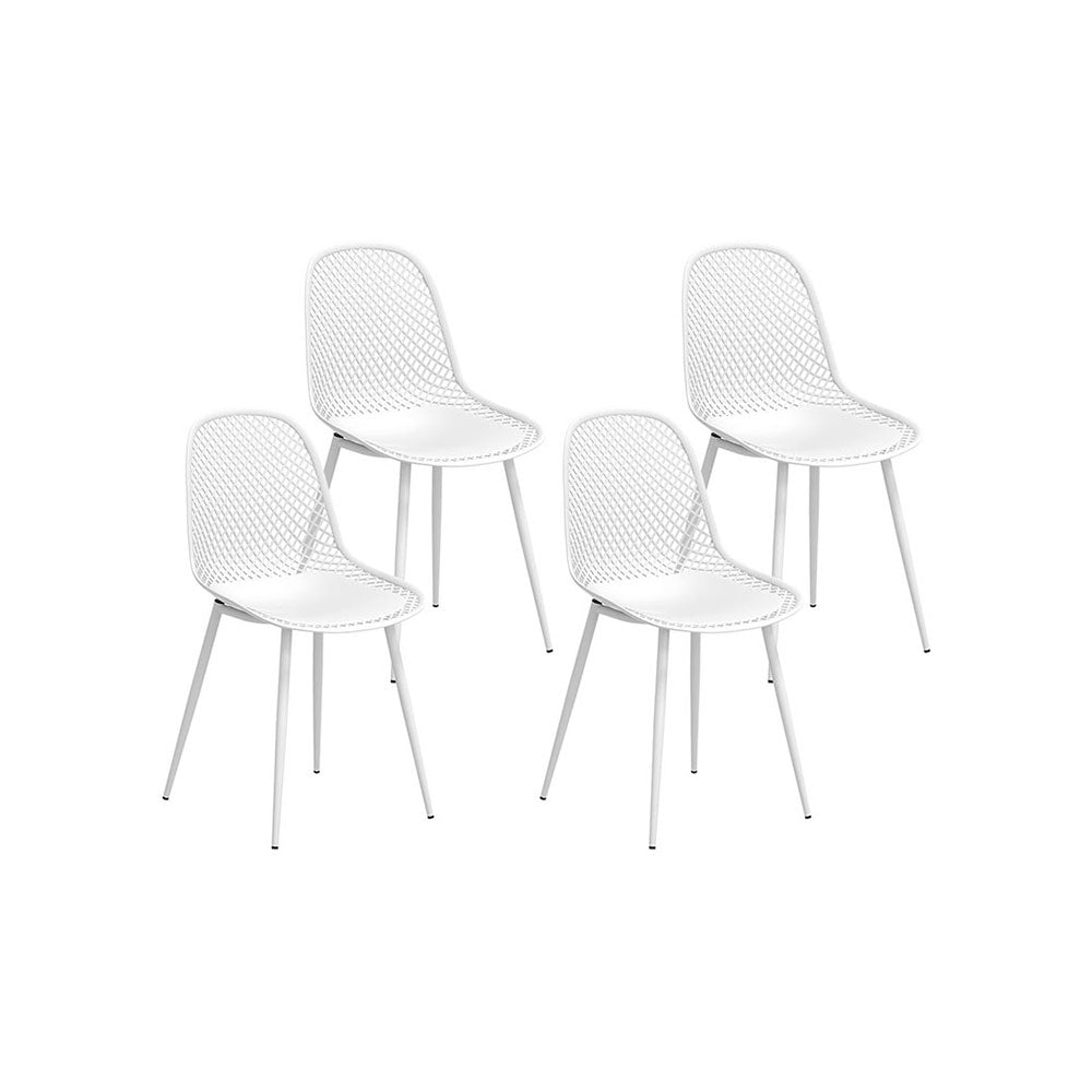 Set of 4 Outdoor Ventilated Dining Chairs White