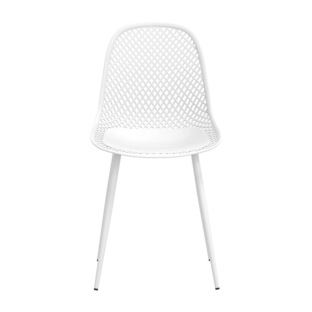 Set of 4 Outdoor Ventilated Dining Chairs White