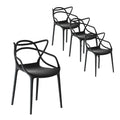Set of 4 Outdoor Dining Chairs PP Portable Stackable Chair Patio Furniture