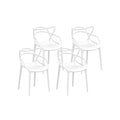 4 Piece Stackable Outdoor Dining Chairs - White