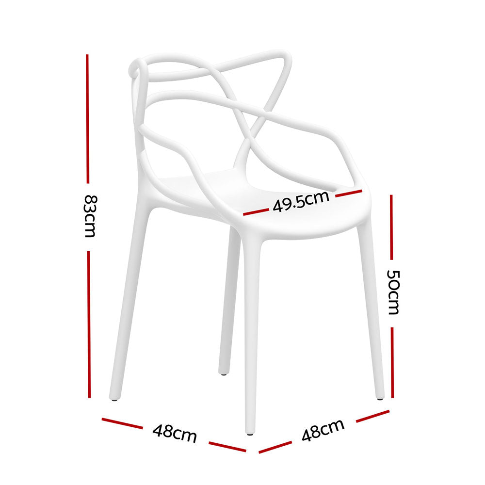 4 Piece Stackable Outdoor Dining Chairs - White