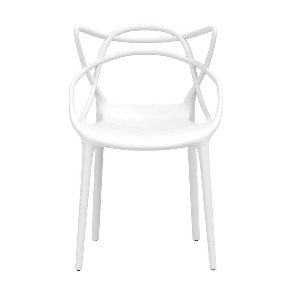 4 Piece Stackable Outdoor Dining Chairs - White