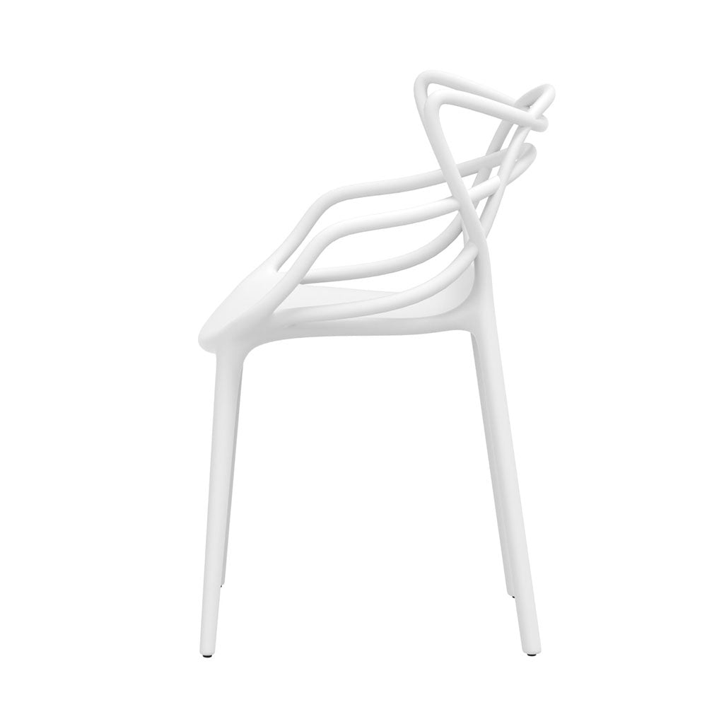 4 Piece Stackable Outdoor Dining Chairs - White