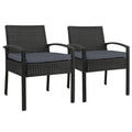 2PC Outdoor Dining Chairs Patio Furniture Rattan Lounge Chair Cushion Felix