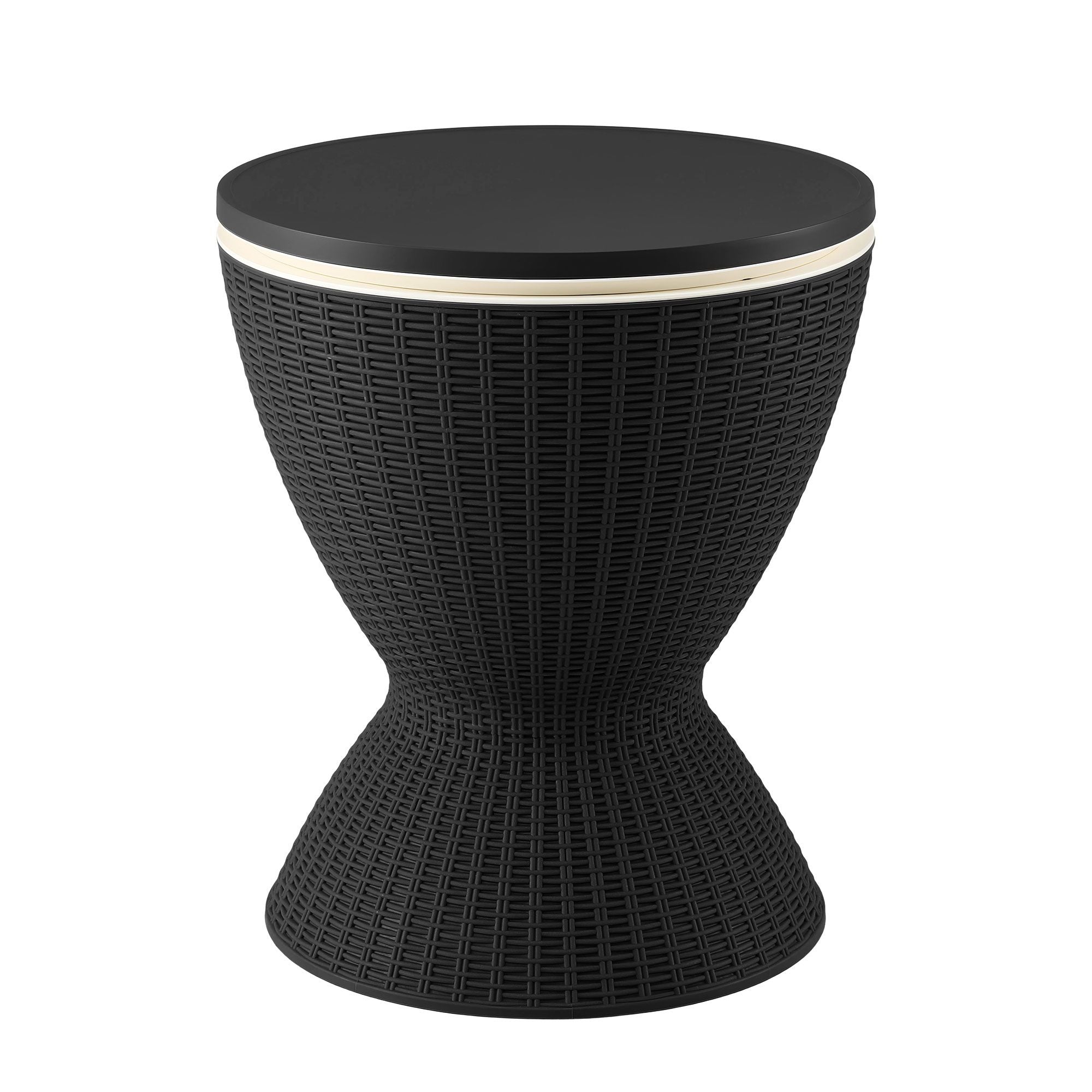 Outdoor Bar Table Portable Ice Bucket Cooler 30L Adjustable Top Black
