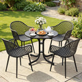 5PCS Outdoor Dining Set Table and Chairs Patio Furniture Garden Diamond Black