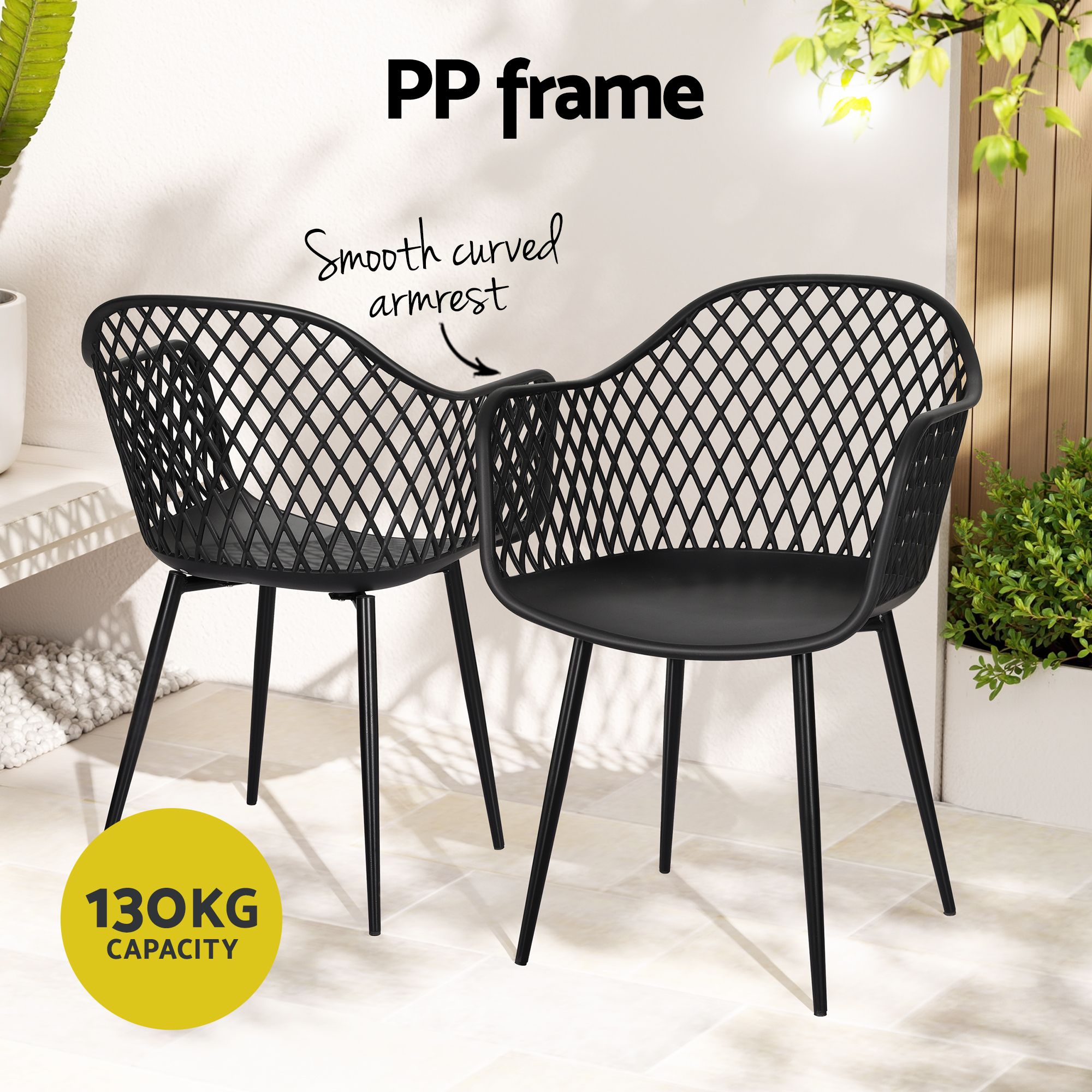 5PCS Outdoor Dining Set Table and Chairs Patio Furniture Garden Diamond Black