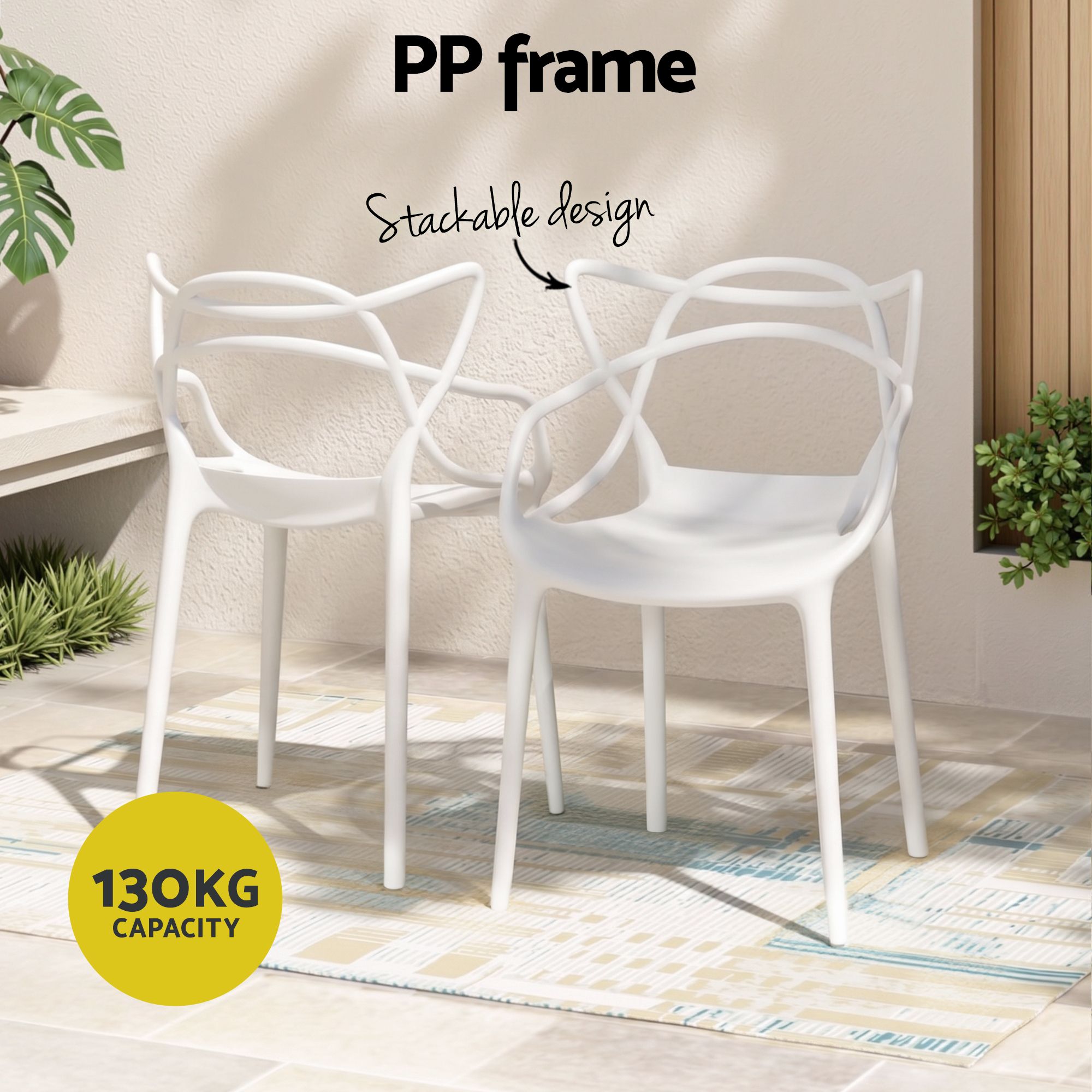 5PCS Outdoor Dining Set Table and Chairs Garden Patio Furniture Entwine White