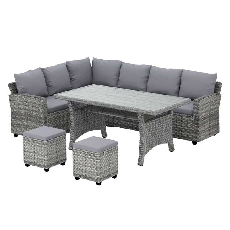 Harper 8-Seater Outdoor Lounge Dining Set - Grey