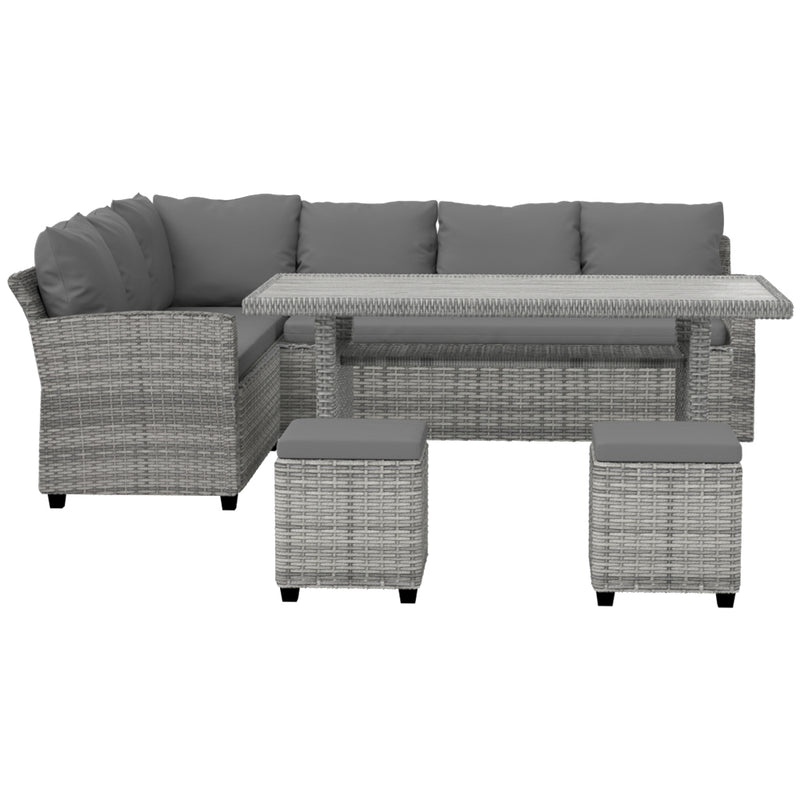 Harper 8-Seater Outdoor Lounge Dining Set - Grey