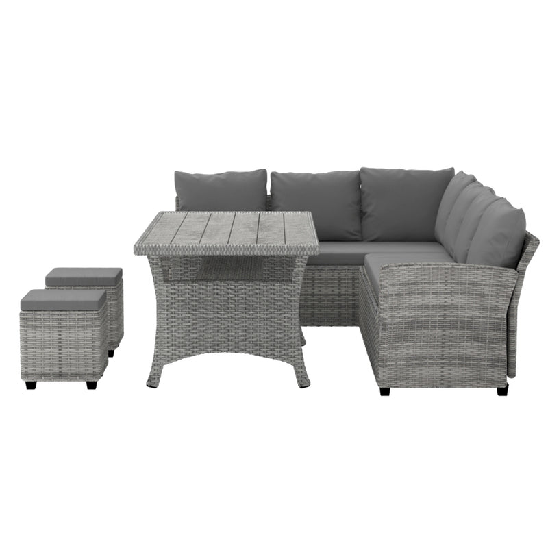 Harper 8-Seater Outdoor Lounge Dining Set - Grey