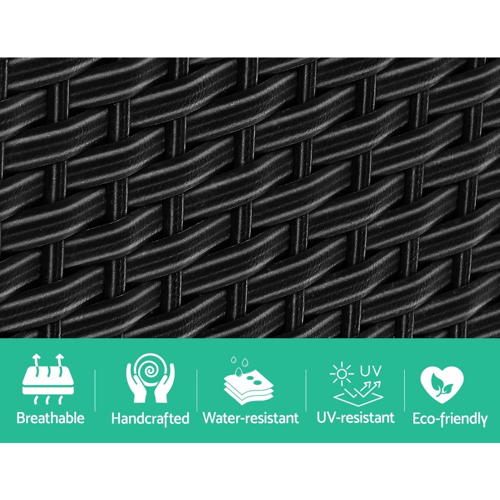 Outdoor Setting Wicker Loveseat Birstro Set Patio Garden Furniture Black