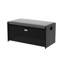 Outdoor Storage Bench Box Wicker Garden Sheds Tools Cushion Patio Furniture Black