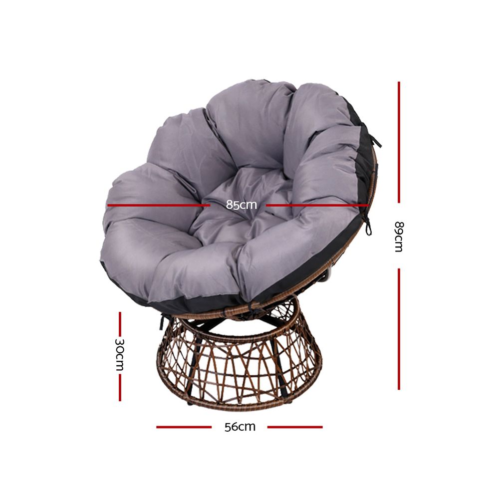 Outdoor Chairs Outdoor Furniture Papasan Chair Wicker Patio Garden Brown