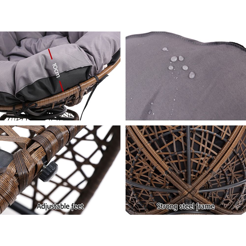 Outdoor Chairs Outdoor Furniture Papasan Chair Wicker Patio Garden Brown