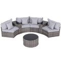 4 Seater Outdoor Sofa Set 7PCS Table Chair Set Garden Rattan Patio Furniture