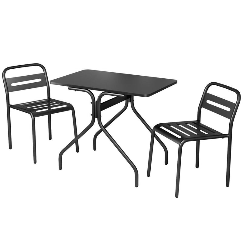 3 Piece Outdoor Bistro Set - Black