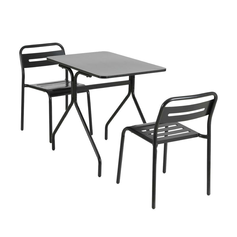 3 Piece Outdoor Bistro Set - Black