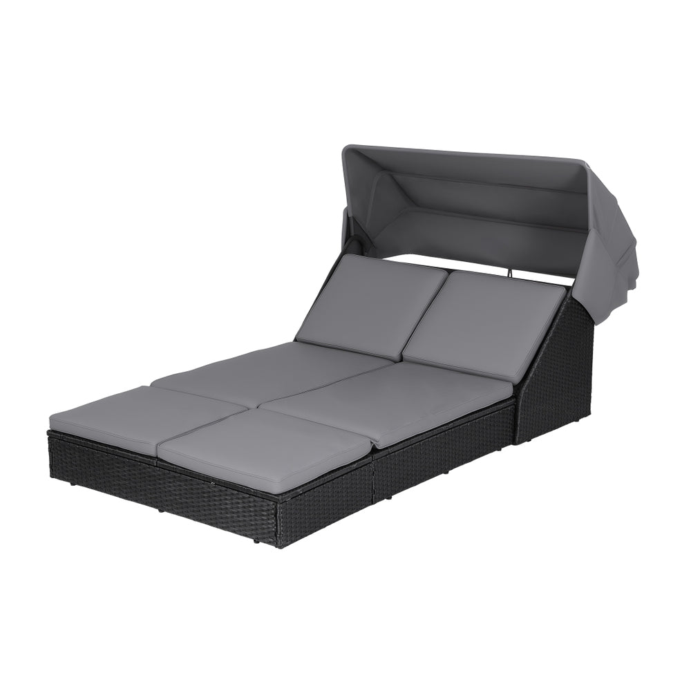 Outdoor Day Bed Sun Lounge Setting Wicker Lounger Patio Furniture