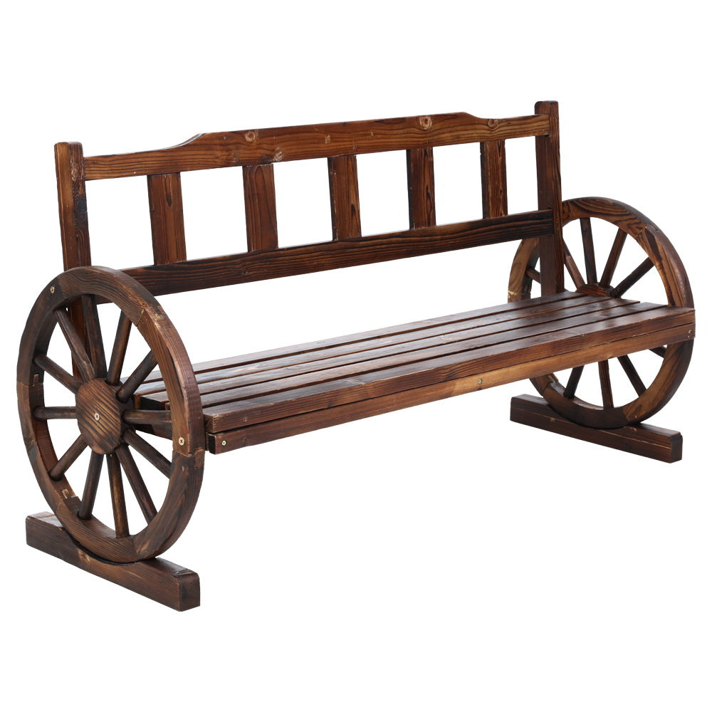Outdoor Garden Bench Wooden 3 Seater Wagon Chair Lounge Patio Furniture