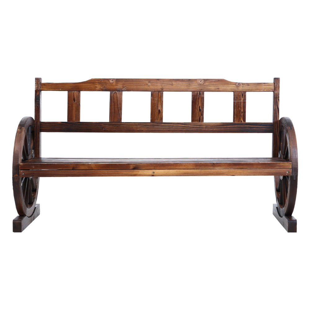 Outdoor Garden Bench Wooden 3 Seater Wagon Chair Lounge Patio Furniture