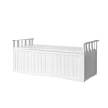 Outdoor Storage Bench Box 129cm Wooden Garden Toy Chest Patio Furniture XL - White