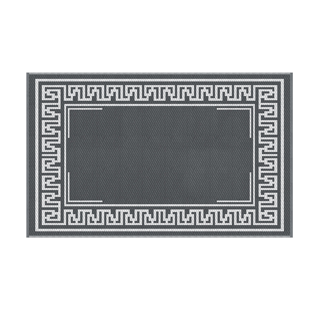 Outdoor Rugs 152x244cm Large Carpet Reversible Area Mat PP Dual-Sided Patio Rug Greek Key