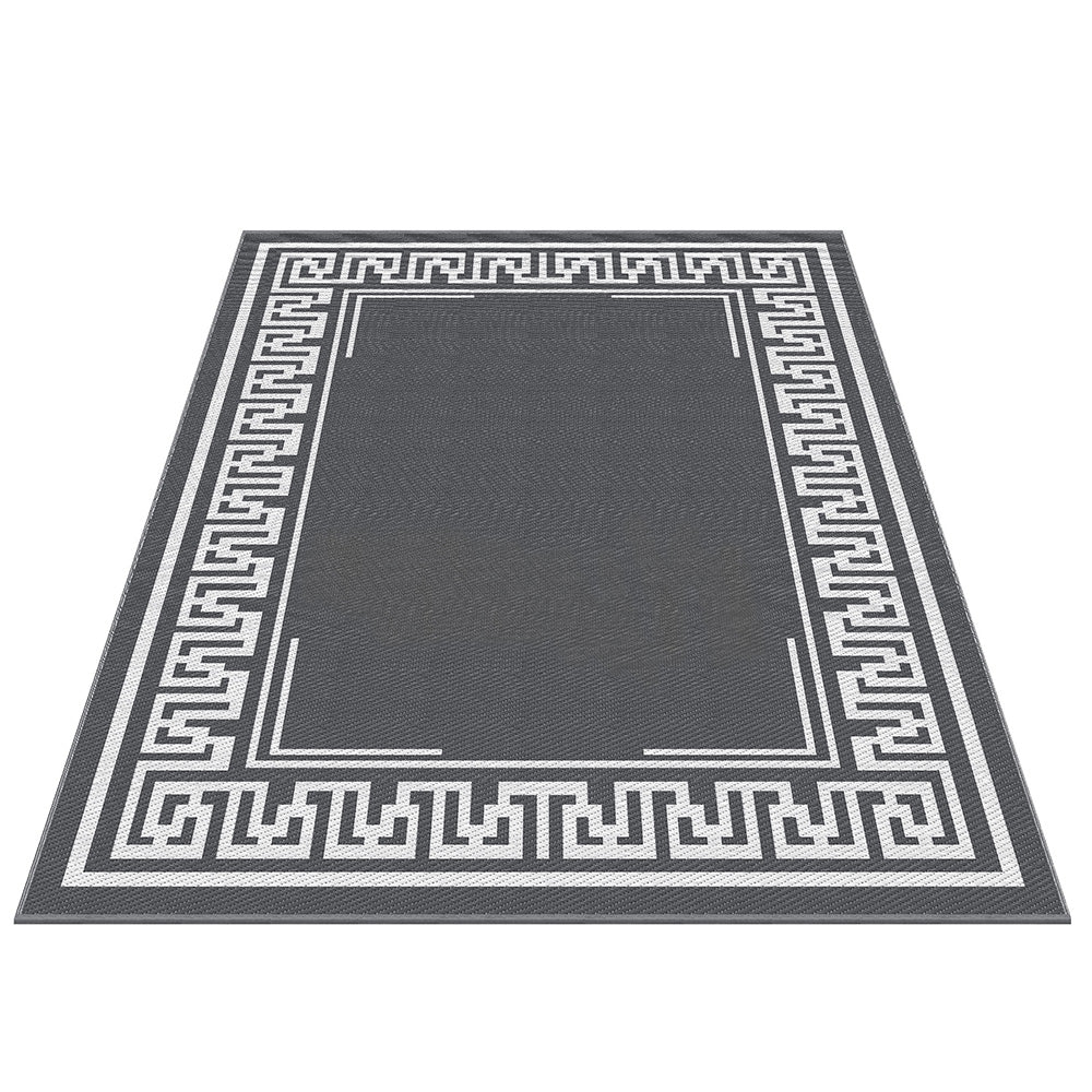 Outdoor Rugs 274x366cm Large Carpet Reversible Area Mat PP Dual-Sided Patio Rug Greek Key
