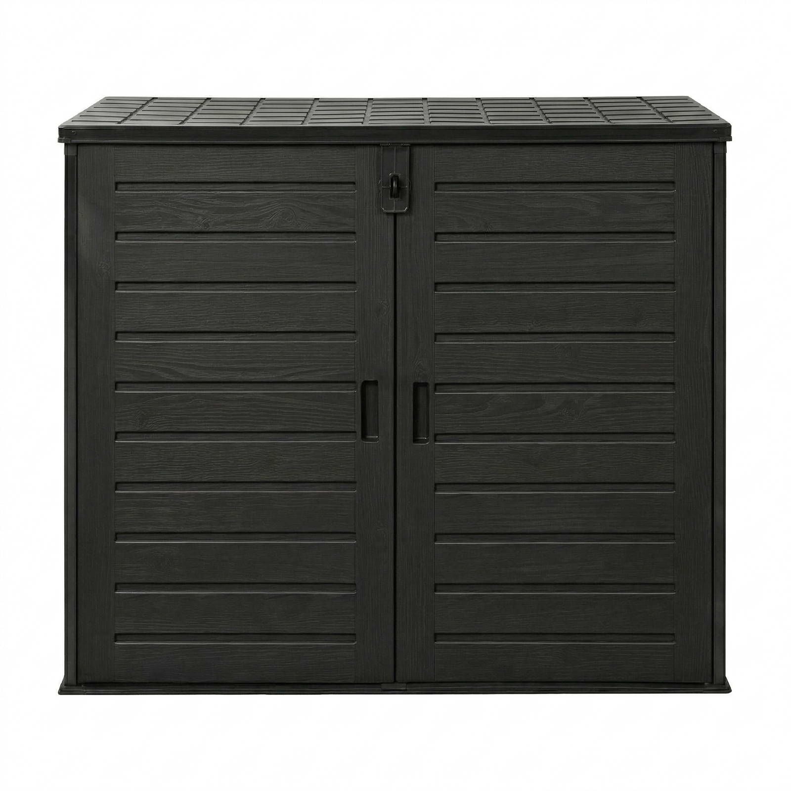 Outdoor Storage Box 1170L Container Lockable Cabinet Tool Organizer Shed Black