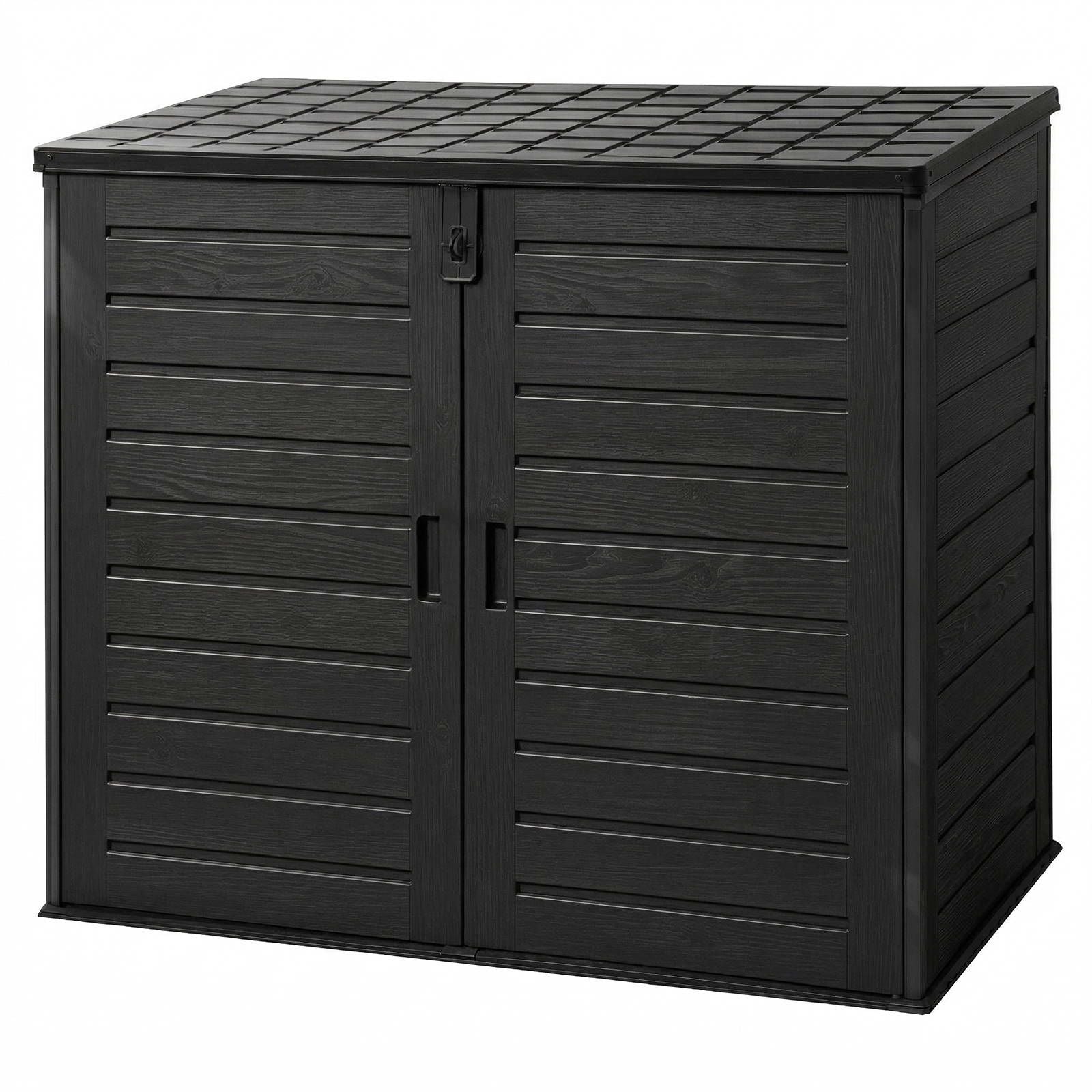 Outdoor Storage Box 1170L Container Lockable Cabinet Tool Organizer Shed Black