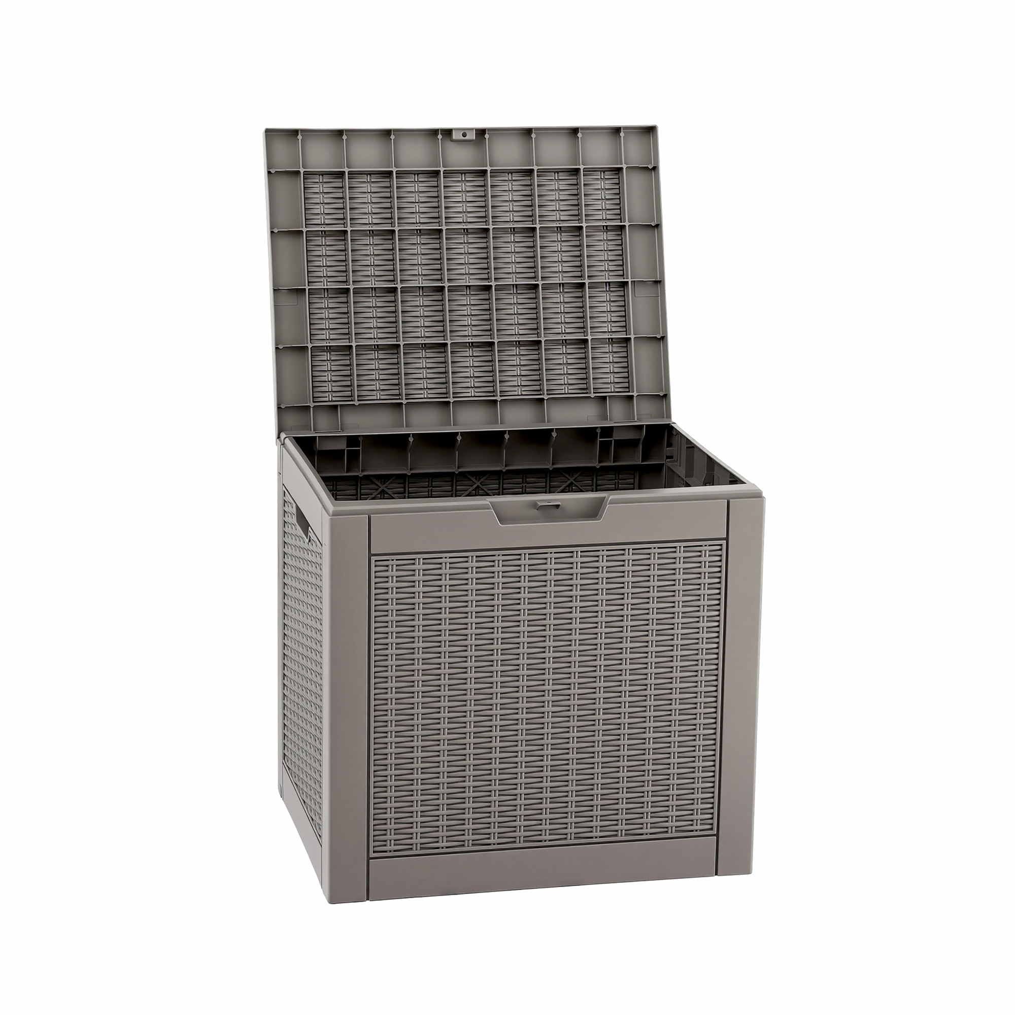 Outdoor Storage Box 118L Container Lockable Garden Toy Tool Rattan-Texture Brown