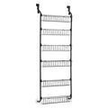 Over Door Storage Hanger Pantry 6-Tier Metal Hook Hanging Organiser Black