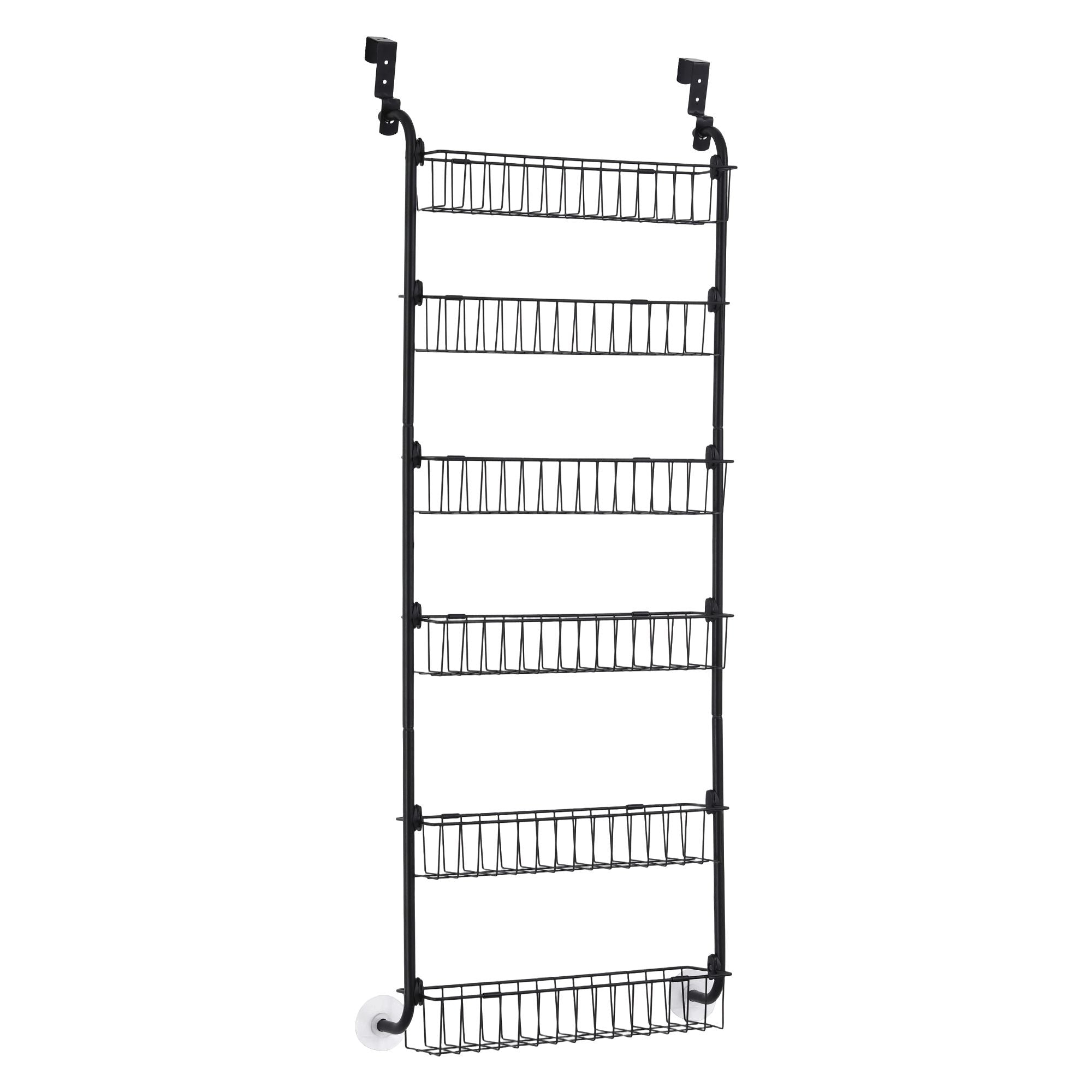 Over Door Storage Hanger Pantry 6-Tier Metal Hook Hanging Organiser Black